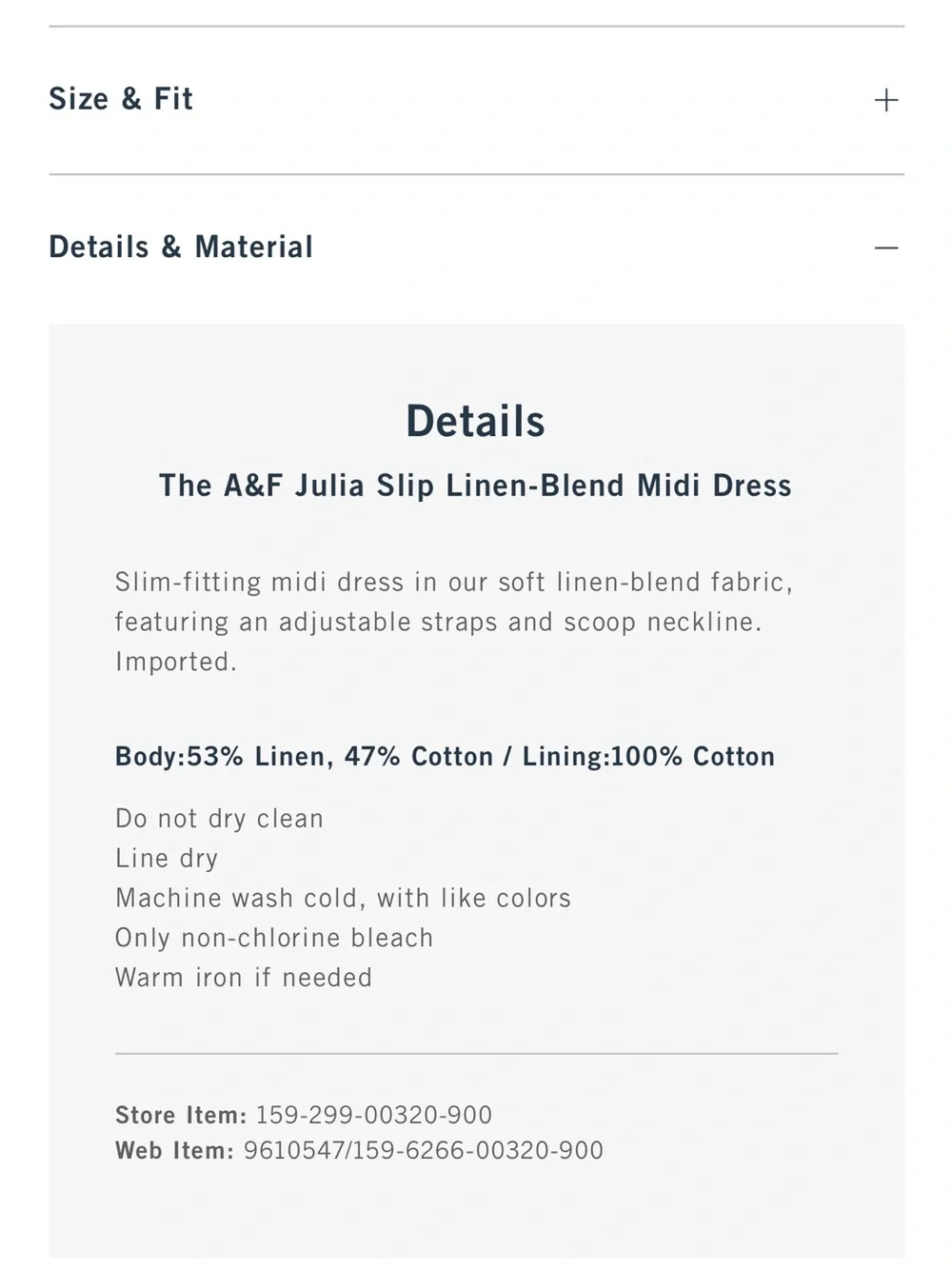 NWT Abercrombie & Fitch Linen-Blend Slip Midi Dress - Picture 9 of 9